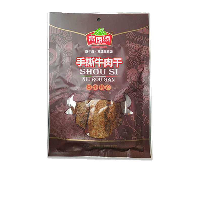 高原颂（GAOYUANSONG）贵州特产手撕牛肉干香辣味198g袋装手撕熟食牛肉即食办公休闲零食