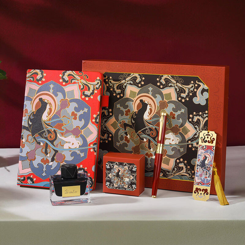 DUKE公爵2026马踏祥云套装红色2气氛款铱金笔钢笔墨水笔自用书写送人自用书写顺滑可用墨囊 天马赐福（敦煌酒红）