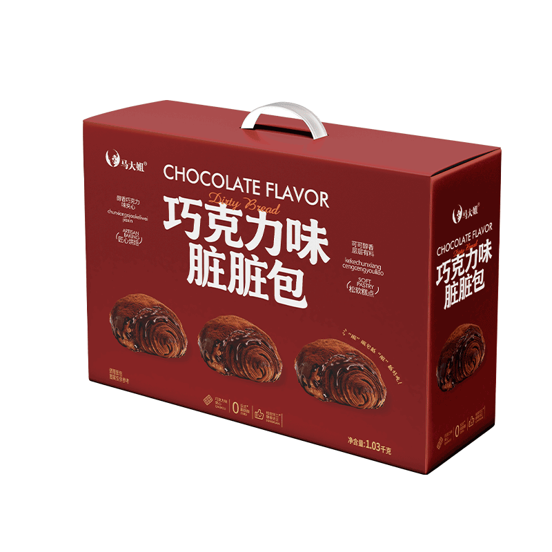 马大姐脏脏包礼盒1.03kg巧克力味面包早餐休闲零食小吃糕点