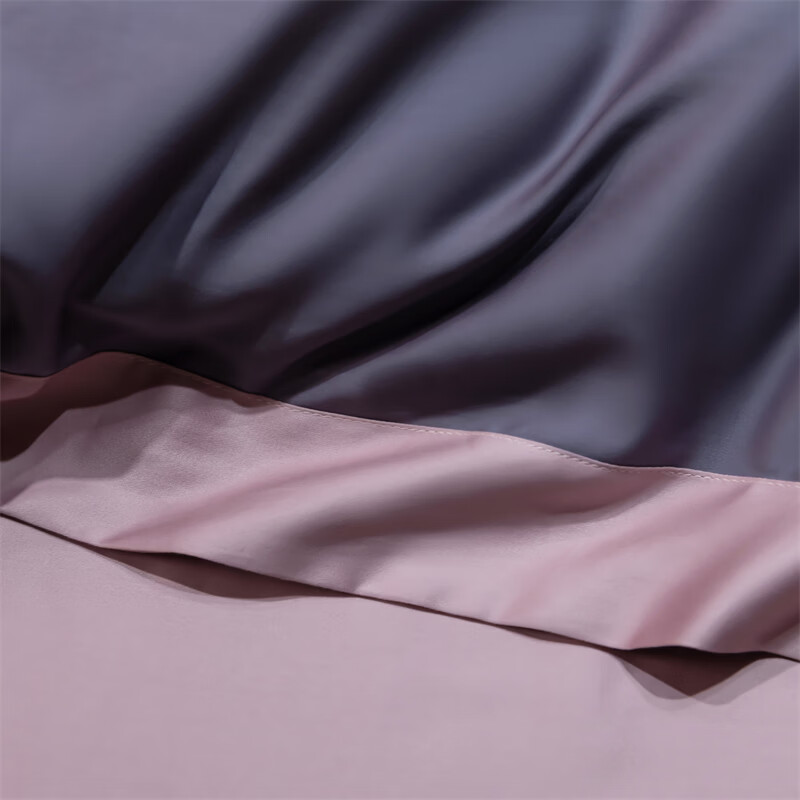 水星系列家纺A类长绒棉纯棉四件套100%全棉轻奢高级感裸睡床单被套床上用品笠 月光紫+豆沙红 240支 A类长绒棉 1.8M 床单款 （被套200*230cm）