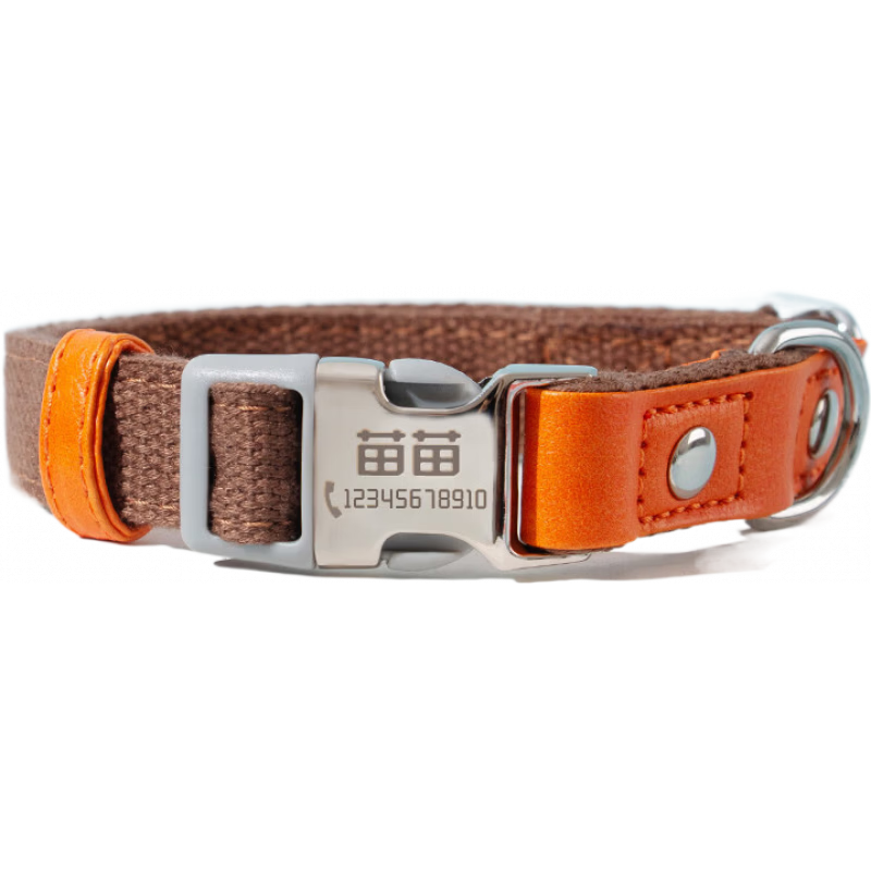 嬉皮狗(hipidog)狗牌定制中大型犬金毛柴犬可刻字寵物防丟牌項圈頸圈名字吊牌 經(jīng)典棕 S-小型