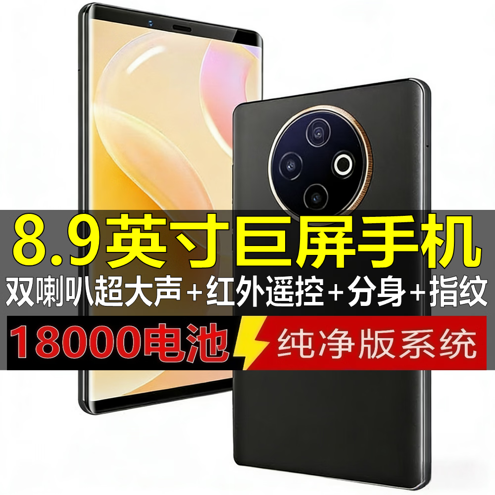 WUHADP正品新款手机512G大内存8.9英寸大屏幕长续航全网通5G双卡双待P300红外遥控指纹解锁智能分屏分身 银色 16GB+256GB 官方标配