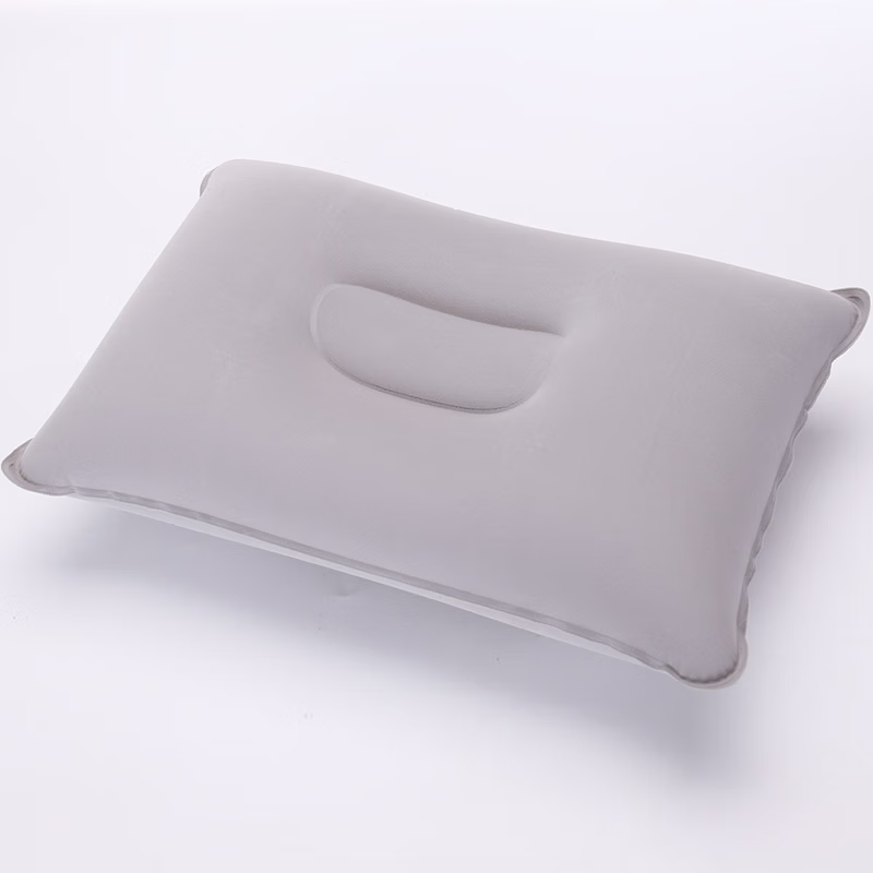 山头林村【优选百货】 充气枕头 户外便携式旅行枕靠垫午睡可折叠枕 【灰色2个装】