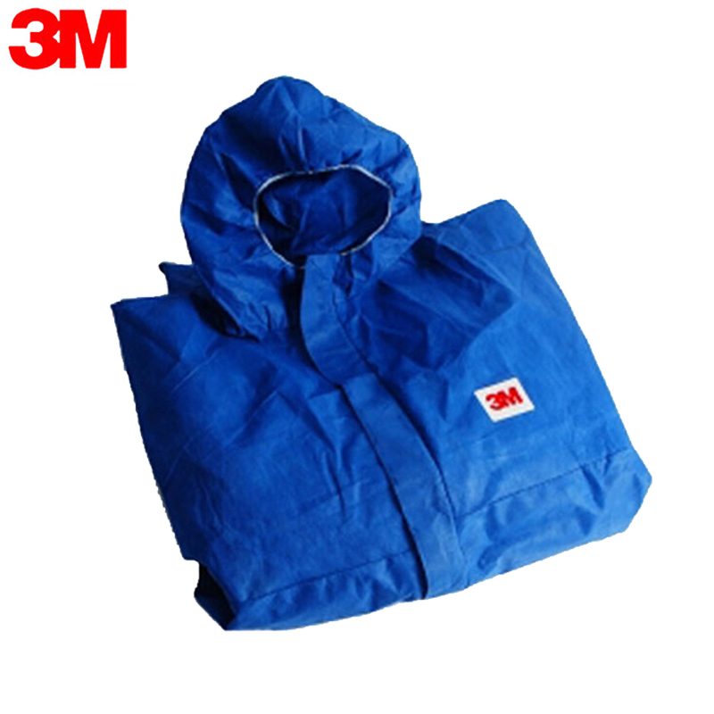 3m 4532  防护服连体连帽透气型防颗粒连体喷漆服无尘工作服 蓝色 xxl