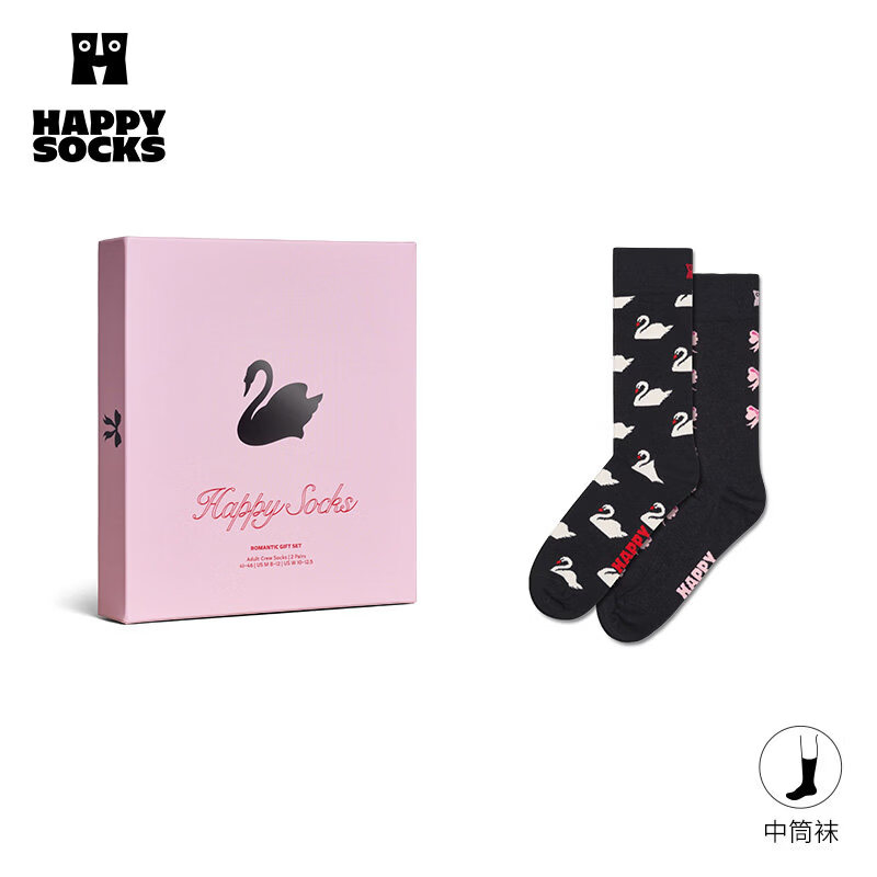 Happy Socks【2025新款】女士性图案送女朋友闺蜜袜子创意礼盒中筒袜潮流时尚 优雅礼盒 均码 36-40