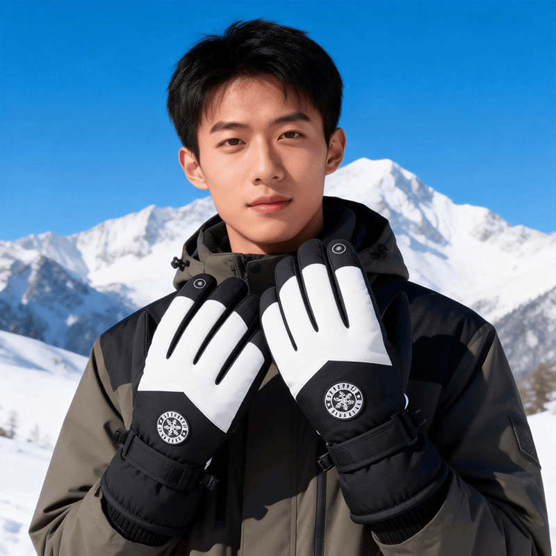 凝岸滑雪手套男士冬季骑行电动车防风防寒加绒加厚触屏情侣保暖手套女