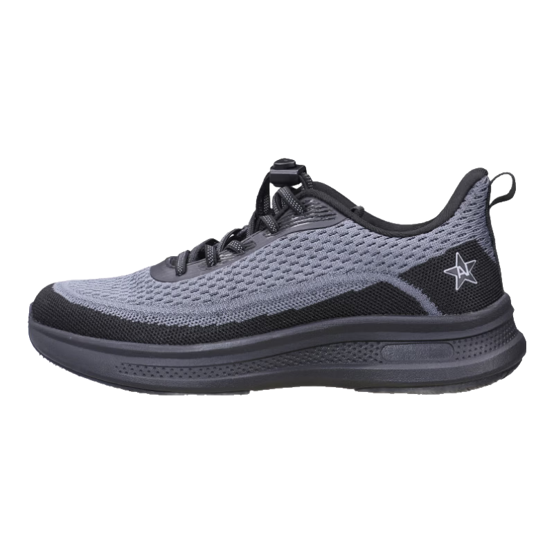 双星八特官方八超老人鞋男女2026春季新款网面运动鞋中老年休闲旅游健步鞋 黑灰 42