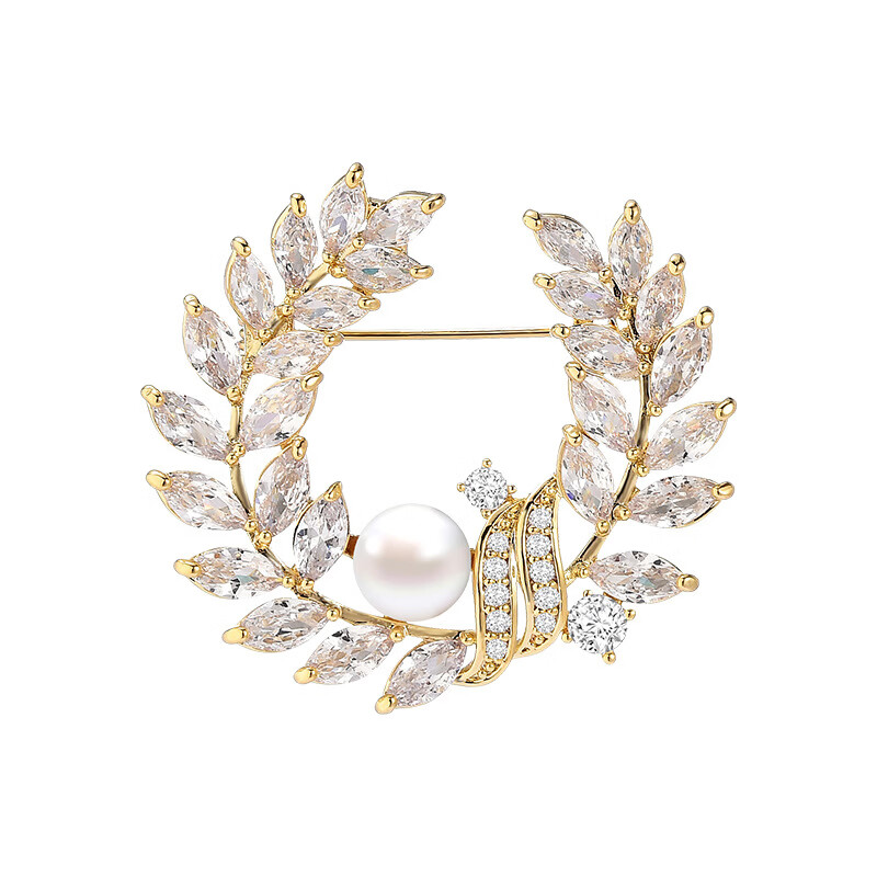 赫莲娜HR高档麦穗珍珠胸针女士大衣胸花西装配饰情人节生日礼物送女友 岁穗平安胸针