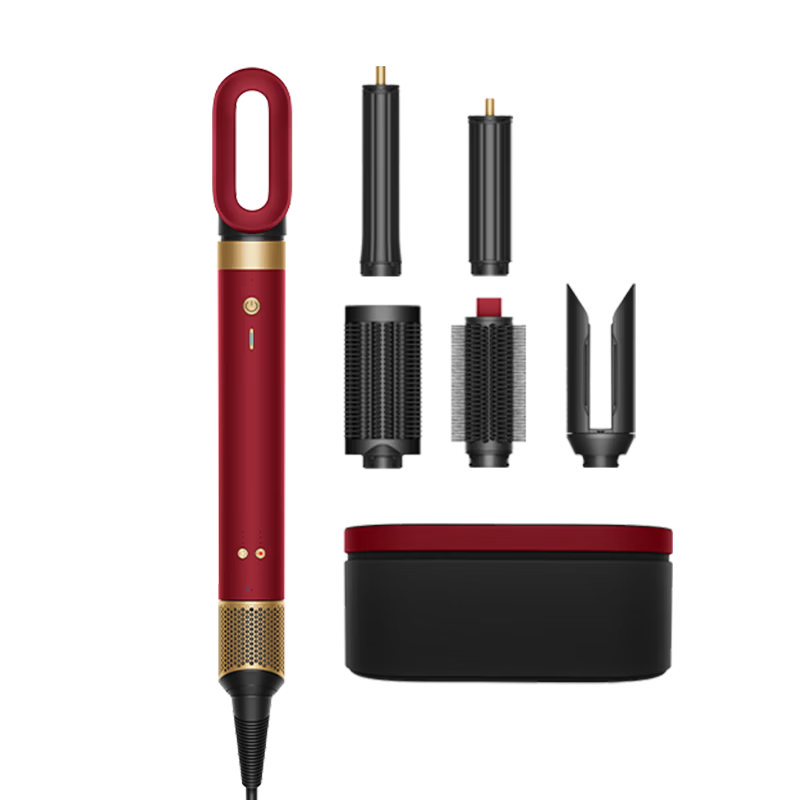 戴森（DYSON）HS09多功能造型吹风机 卷发棒 吹干、拉直、卷发，三合一 礼物推荐 HS09 鎏金红丝绒