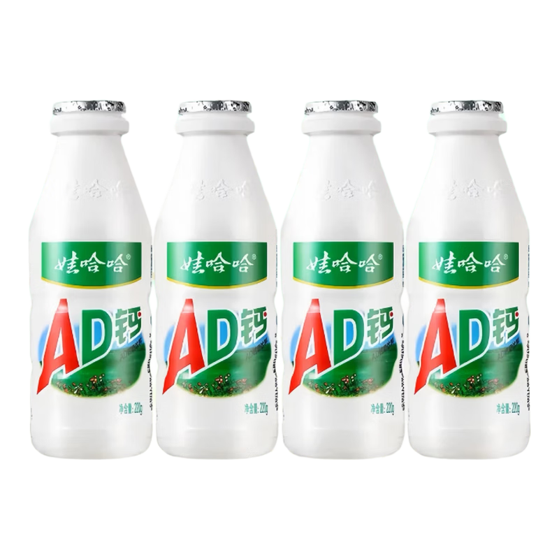 娃哈哈AD钙奶儿童含乳饮品零食牛奶饮料春节送礼 220g*4瓶