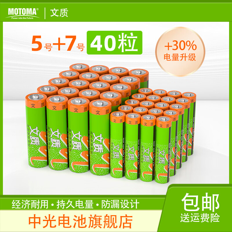 EVERLAST （文质）5号7号碳性电池电子秤遥控器低耗玩具5号20粒+7号20粒组合装 / 碱性电池5号10粒+7号10粒 碳性5号20节+7号20节