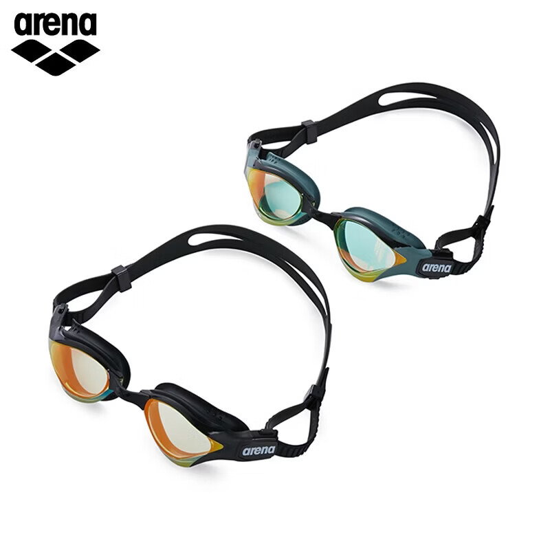 阿瑞娜（arena）进口防雾先锋徐嘉余同款游泳镜眼镜蛇专业游泳装备镜不起雾男女士 金色/绿色-官旗专供