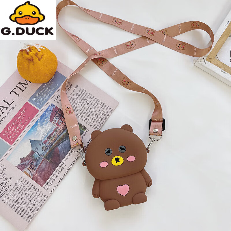G.duck可爱儿童小包包女新款斜挎包女可爱公主女童包包洋气时尚钱包 甜甜圈粉色