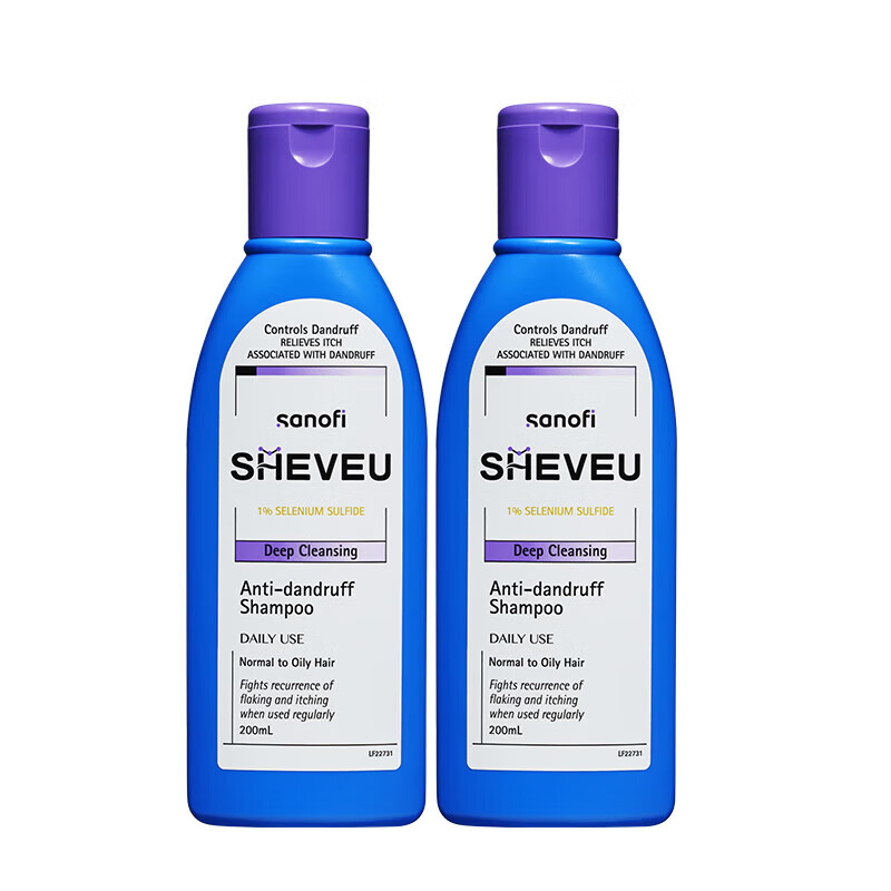 SHEVEU赛逸控油紫瓶洗发水200ml*2二硫化硒去屑蓬松无硅油止痒男女进口 【油性发质】控油去屑200ml*2
