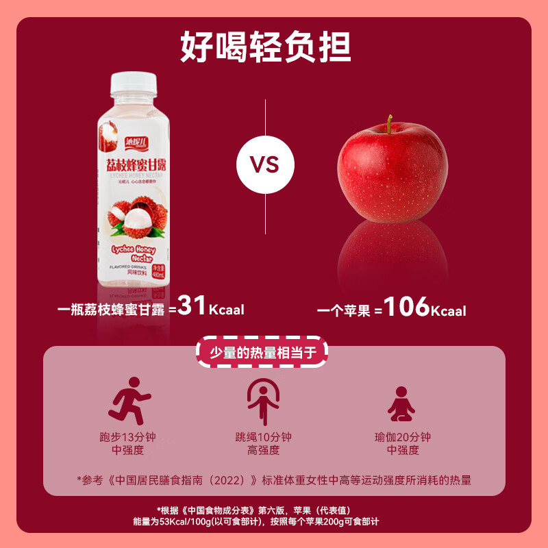 沁妮儿荔枝蜂蜜甘露水果汁高浓度椰纤果荔枝浓缩果汁酸甜美味风味饮料 荔枝蜂蜜甘露450ml*15瓶整箱装