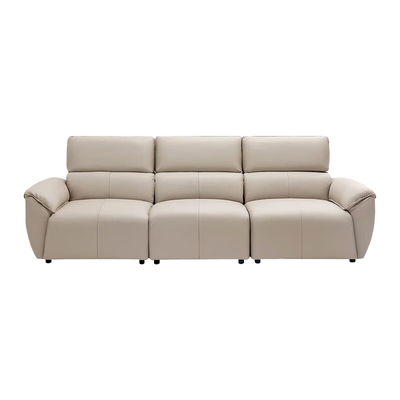 京东京造家居信封真皮沙发 轻奢客厅小户型头层牛皮钢琴键3.1m白