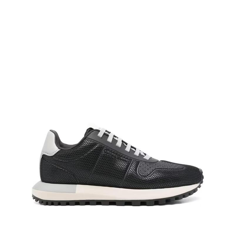 emporio armani男士休闲鞋透气轻便舒适低帮鞋黑色网面