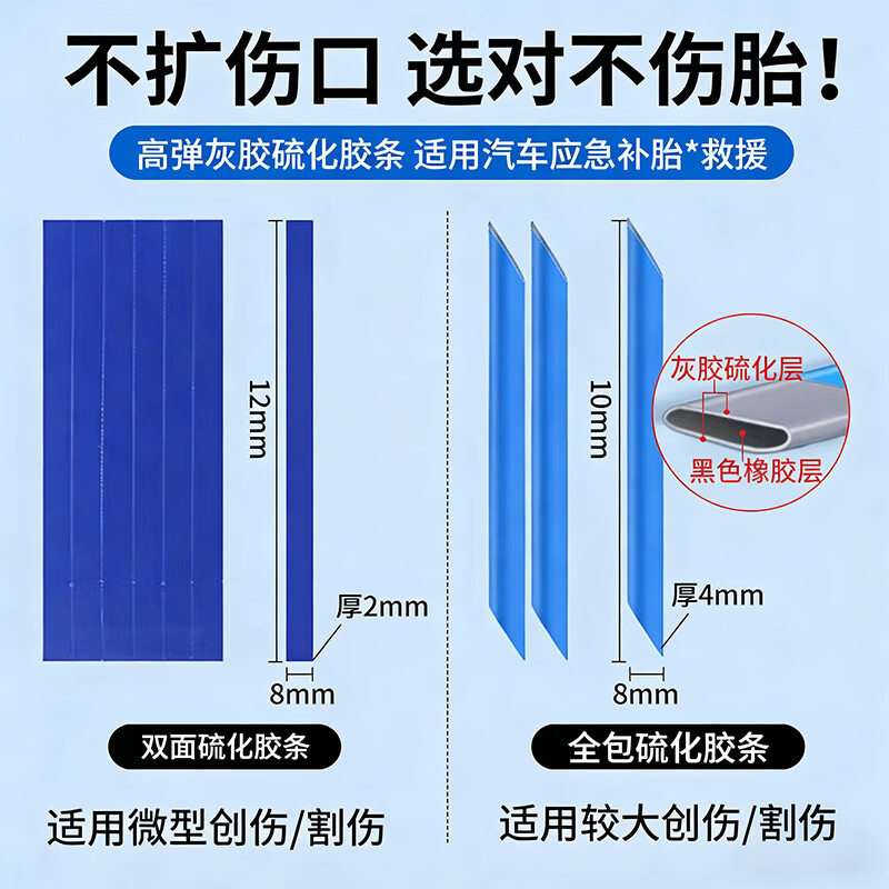 NVE补胎工具套装汽车真空胎补修道路应急硫化胶条摩托车电动车补胎 【2026美国迈克】45件随车应急赠皮革收纳包