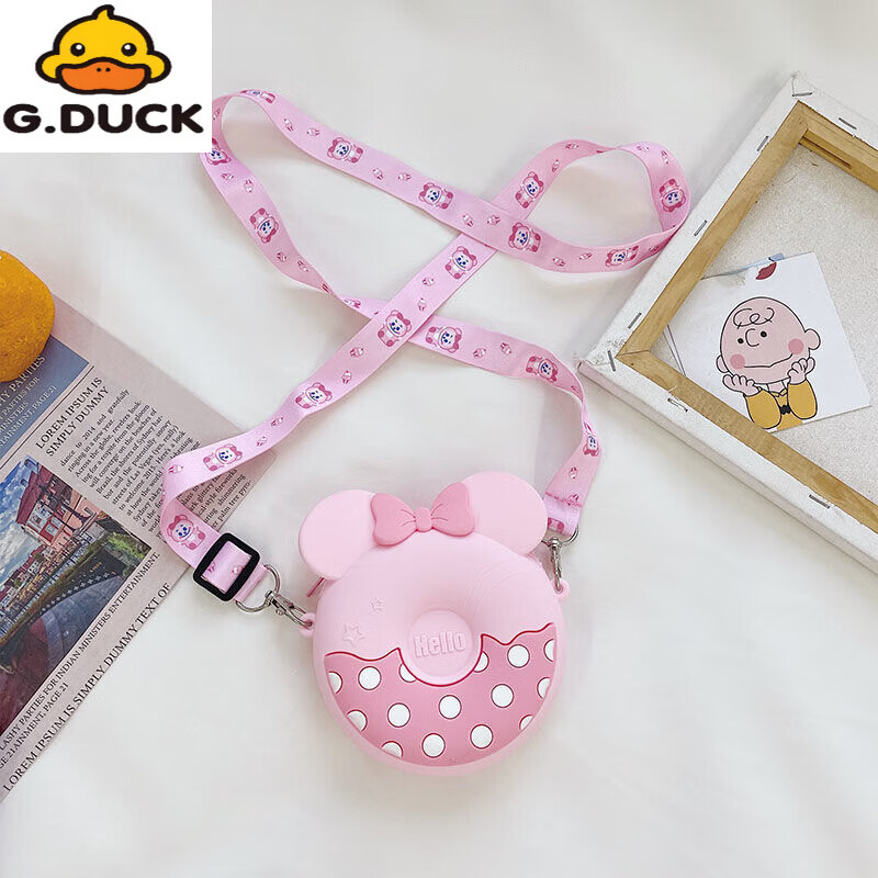 G.duck可爱儿童小包包女新款斜挎包女可爱公主女童包包洋气时尚钱包 甜甜圈粉色
