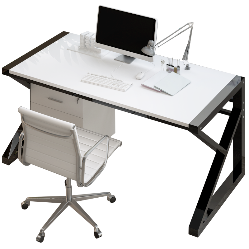 家乐铭品 电脑桌书桌 钢木办公台桌1.2米加大加固职员工作位多功能家用台式卧室写字学习桌子笔记本桌 CX1512