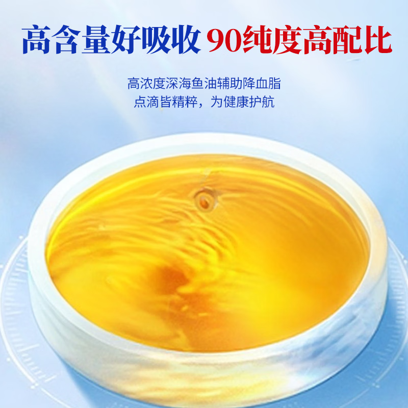 晶珍元深海鱼油软胶囊 90%高纯度血管降血脂omega-3中老年记忆差DHA+EPA 【一季调理装】 360粒*6瓶