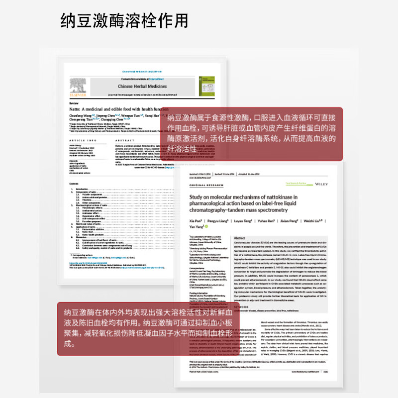 iMikko进口纳豆激酶软化疏通心脑血管清道夫清理血液垃圾不含血管通的药 【症状减轻·拍3发4】多买优惠 60粒*1瓶
