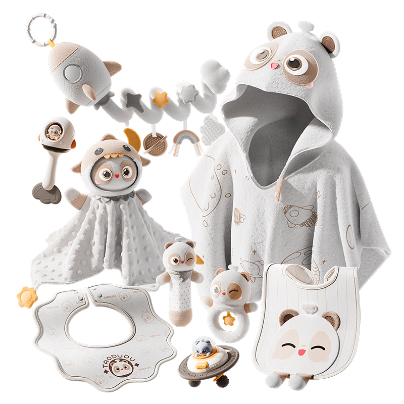 淘嘟嘟（Taodudu）新生婴儿礼盒毛绒玩具安抚摇铃床宝宝贝小男童女孩子0-12月3礼物6