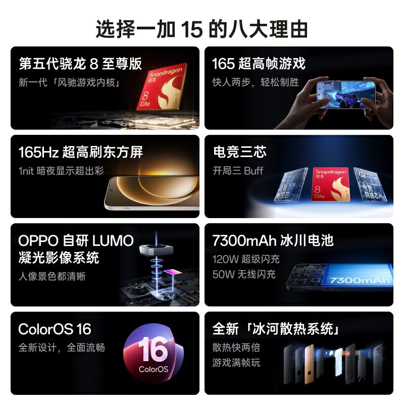 一加 15 16GB+512GB 原色沙丘 第五代骁龙 8 至尊版 165Hz 超高刷东方屏 oppo旗舰游戏5G手机 国家补贴