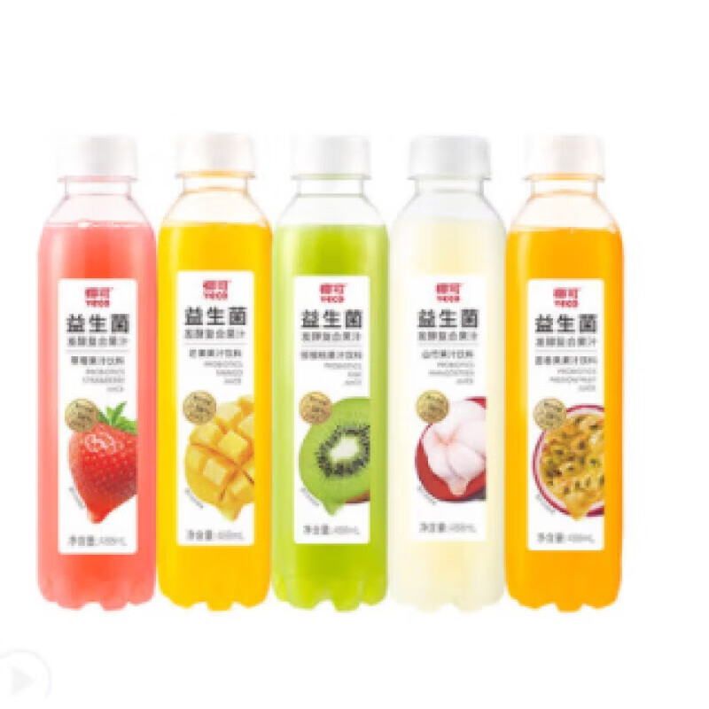 椰可yeco488ml 益生菌发酵果汁饮料整箱果汁饮料 yeco果汁488ml*15瓶