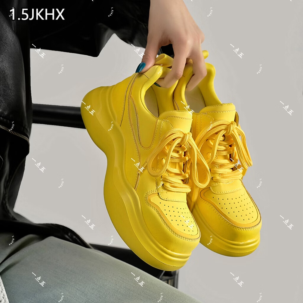 1.5JKHX一点五-8cm夏潮丨夏季增高鞋隐形休闲鞋夏季圆头百搭新款 活力红 41