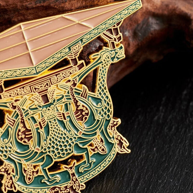 错金银四四凤方案河北博物院冰箱贴文创古风礼品 错金银四四凤方案河北博物院冰箱贴文创古风礼品