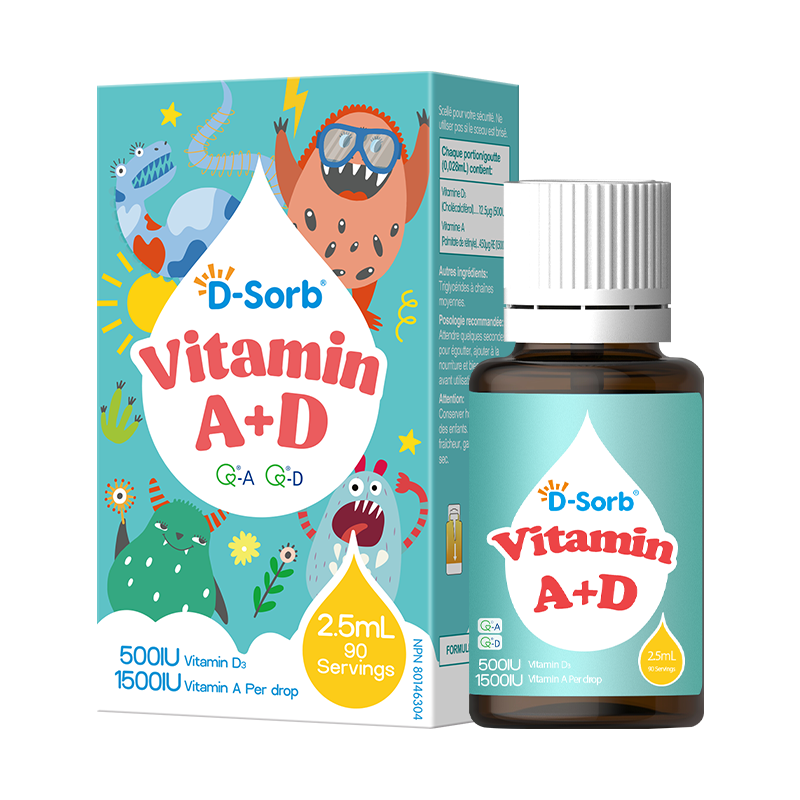 D-Sorb滴适宝维生素AD滴剂儿童维生素ad滴剂ADvd3滴剂加拿大原装进口 维生素AD滴剂1瓶装 2.5ml*1瓶