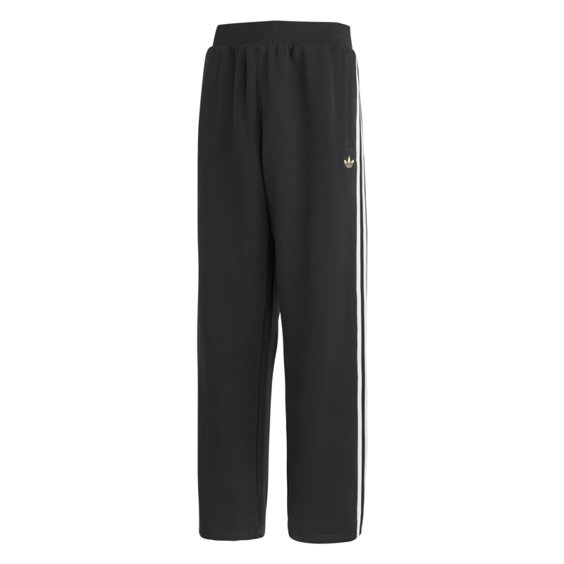 adidas舒适简约休闲三条纹双面针织运动裤男阿迪达斯官方三叶草   黑色   S