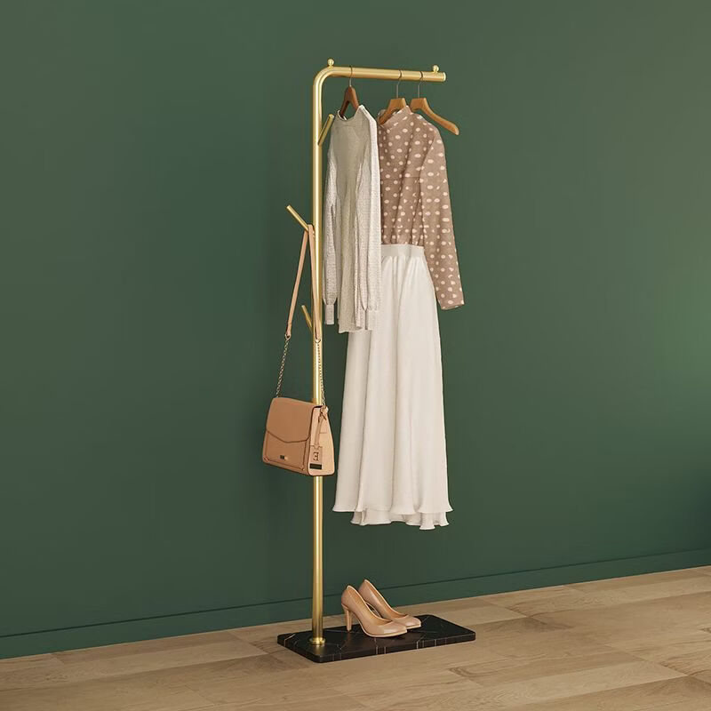 咏幻挂衣架落地简易晾衣架子移动卧室家用室内房间衣服衣帽架杆式小型 黑色岩板+金色 树枝款170cm