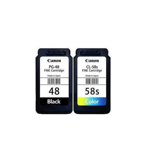 适用原装佳能PG48/CL58墨盒E3480/E478/E478R/E488E468/E418/E408 48黑色+58S彩色墨盒一套已打孔