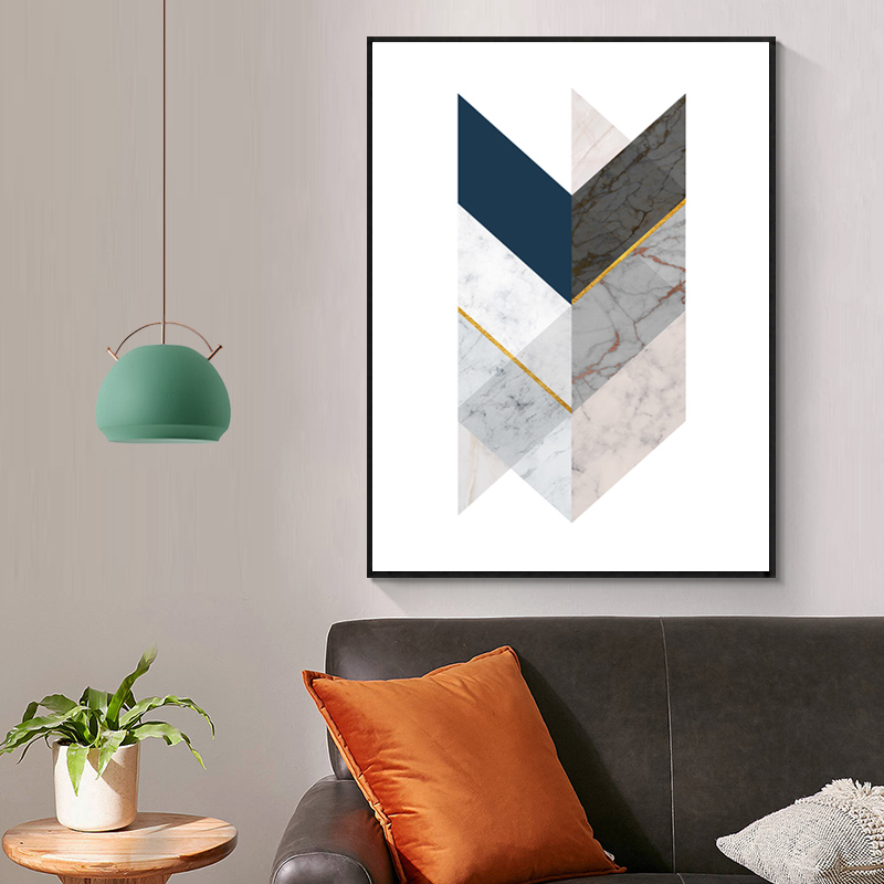 众画 几何抽象画现代简约客厅沙发背景墙画北欧风装饰画餐厅三联画