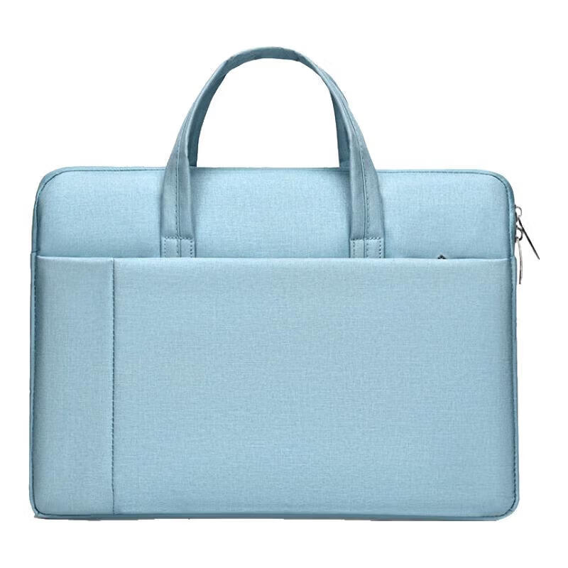 【严选百货】新款笔记本电脑包手提公文包男女商务通勤时尚百搭潮 小号浅蓝色