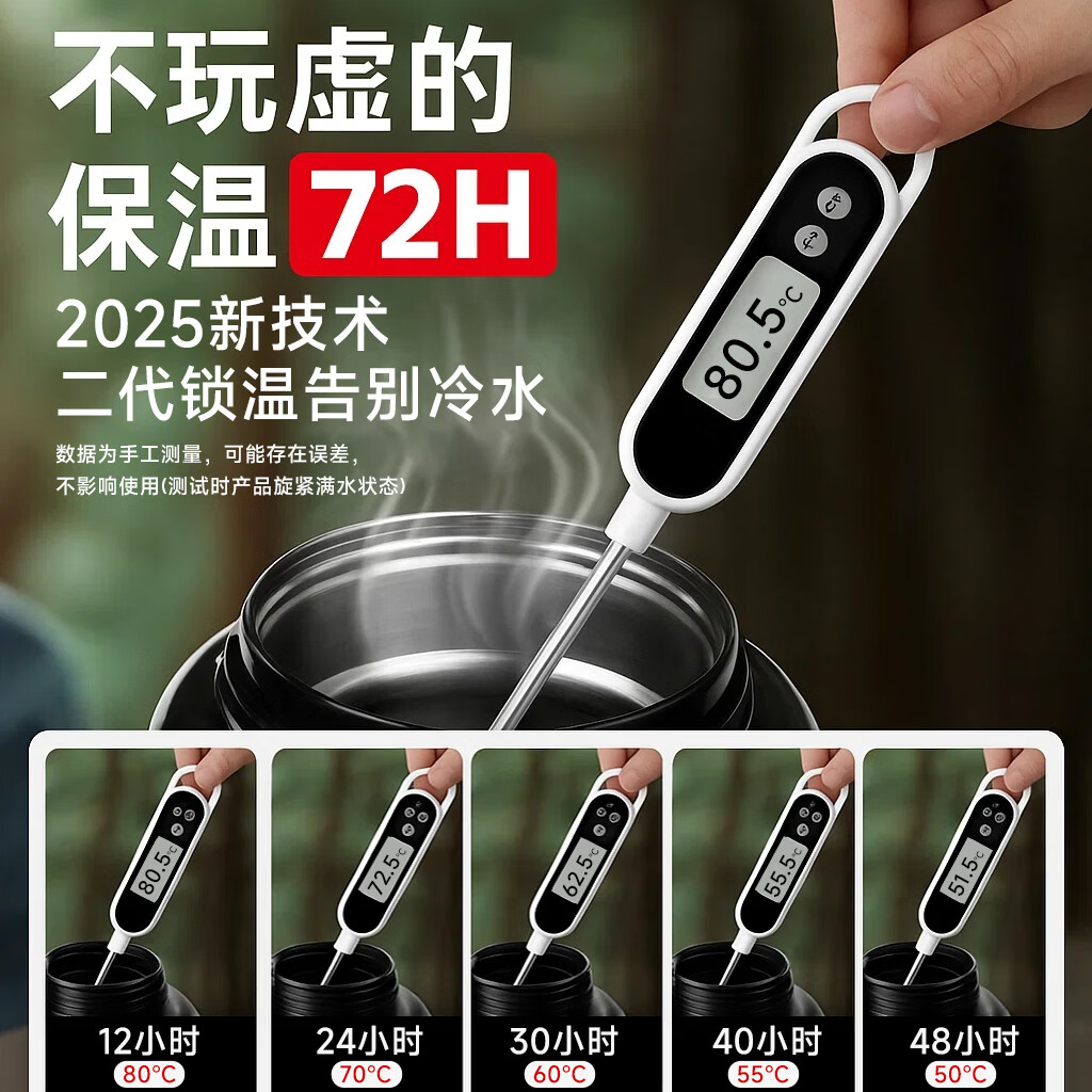 名锐（MINGRUI）保温壶杯大容量男士户外水壶车载便携316不锈钢家用72小时暖水瓶 黑2.5L约装5瓶水【72小时保温保冷】 【质保三年】【收藏加购送加长壶刷】