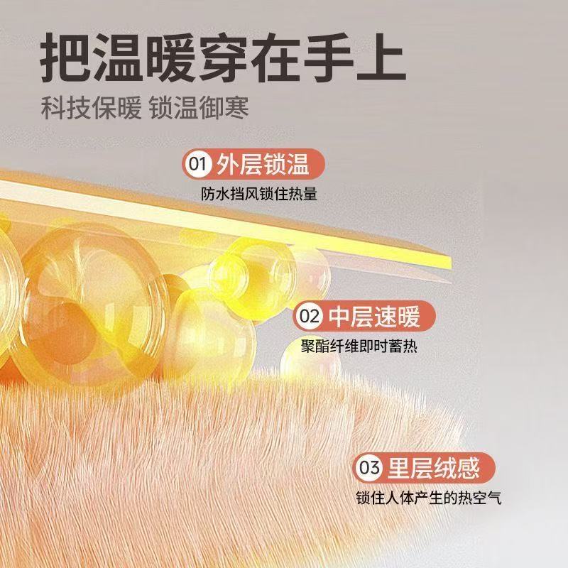 洋臣手把套冬季保暖手套防水挡风手套加绒加厚护 一鹿平安【灰色】手套1双