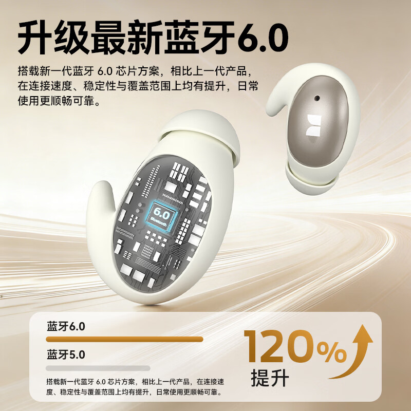 魔声（Monster）Sleep Ear100 睡眠耳机蓝牙降噪隔音耳塞无痛侧睡零压感超薄舒适不压耳助眠入耳式隐形 锖黑色【深度降噪助眠+80h续航】