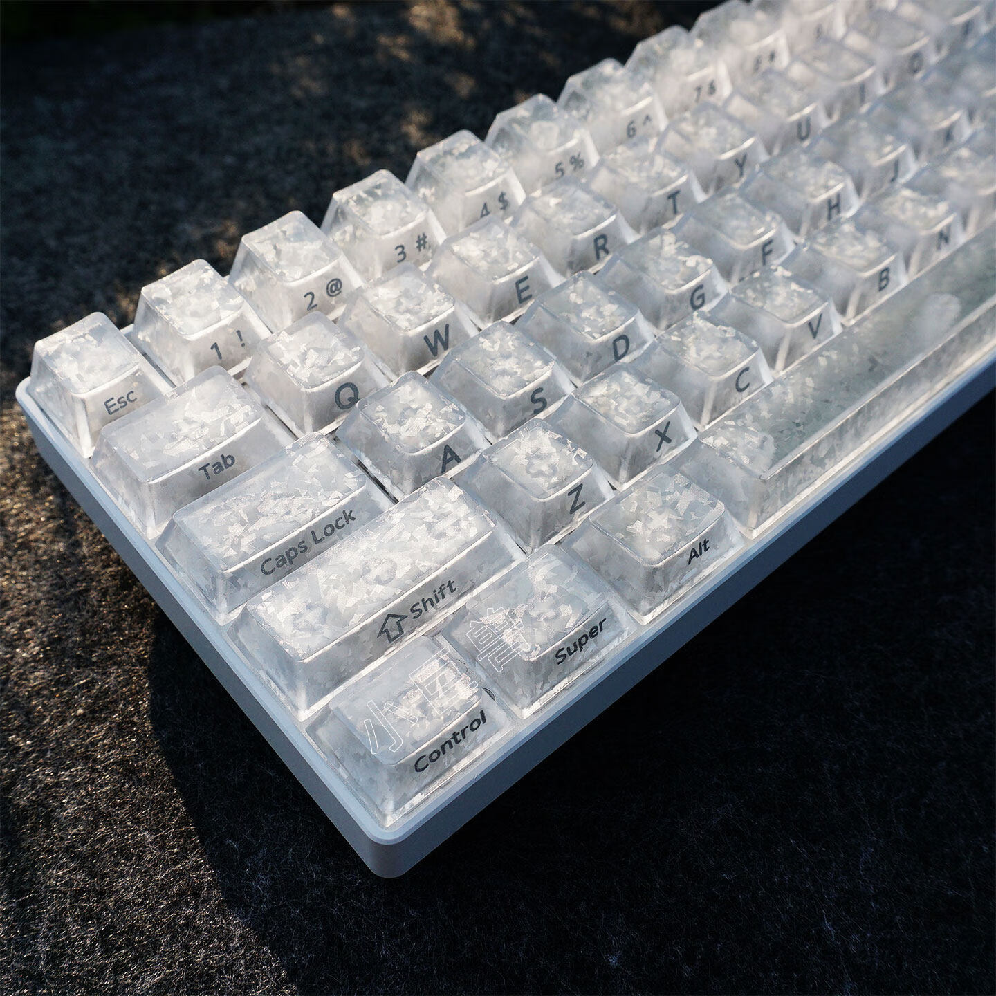 小巨兽白冰碳纹魔方键帽透明客制化机械键盘热插拔个性键帽 冰碳纹键帽【119颗】