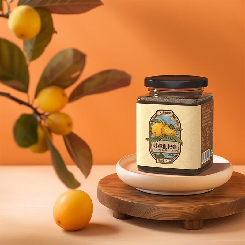 大山福利刺梨枇杷膏贵州特产伴手礼罗汉果胖大海泡水茶手工熬制补充VC瓶装 200ml*1瓶 刺梨枇杷膏