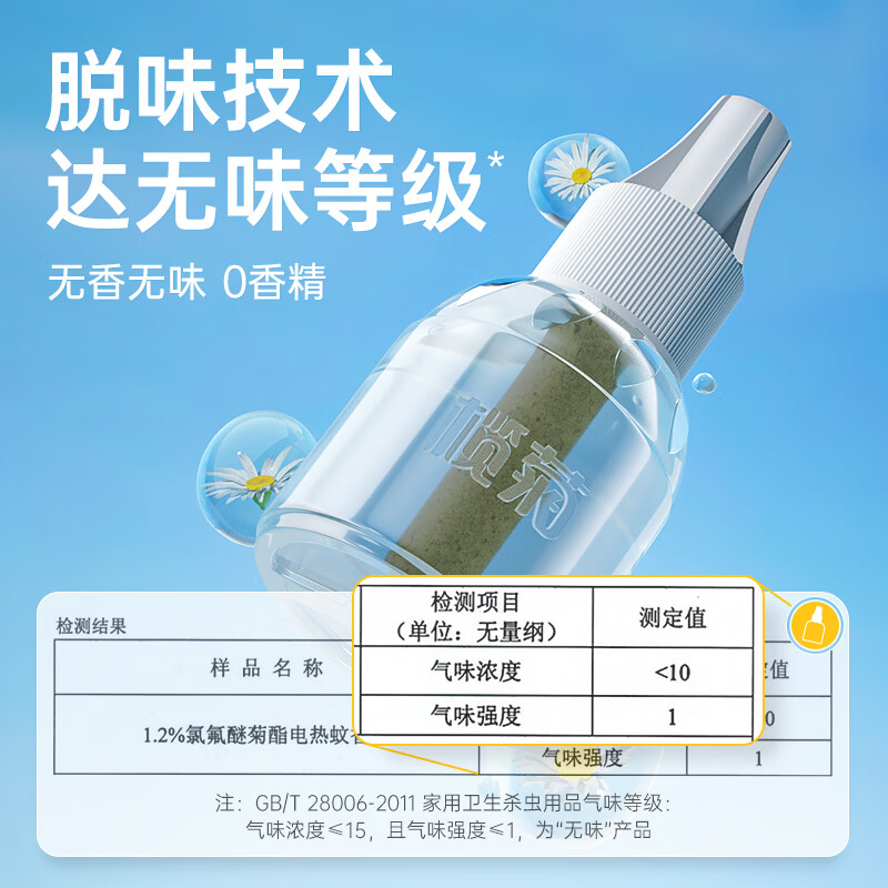榄菊电热蚊香液无香型防蚊套装家用室内强效驱蚊 无香1液+1器