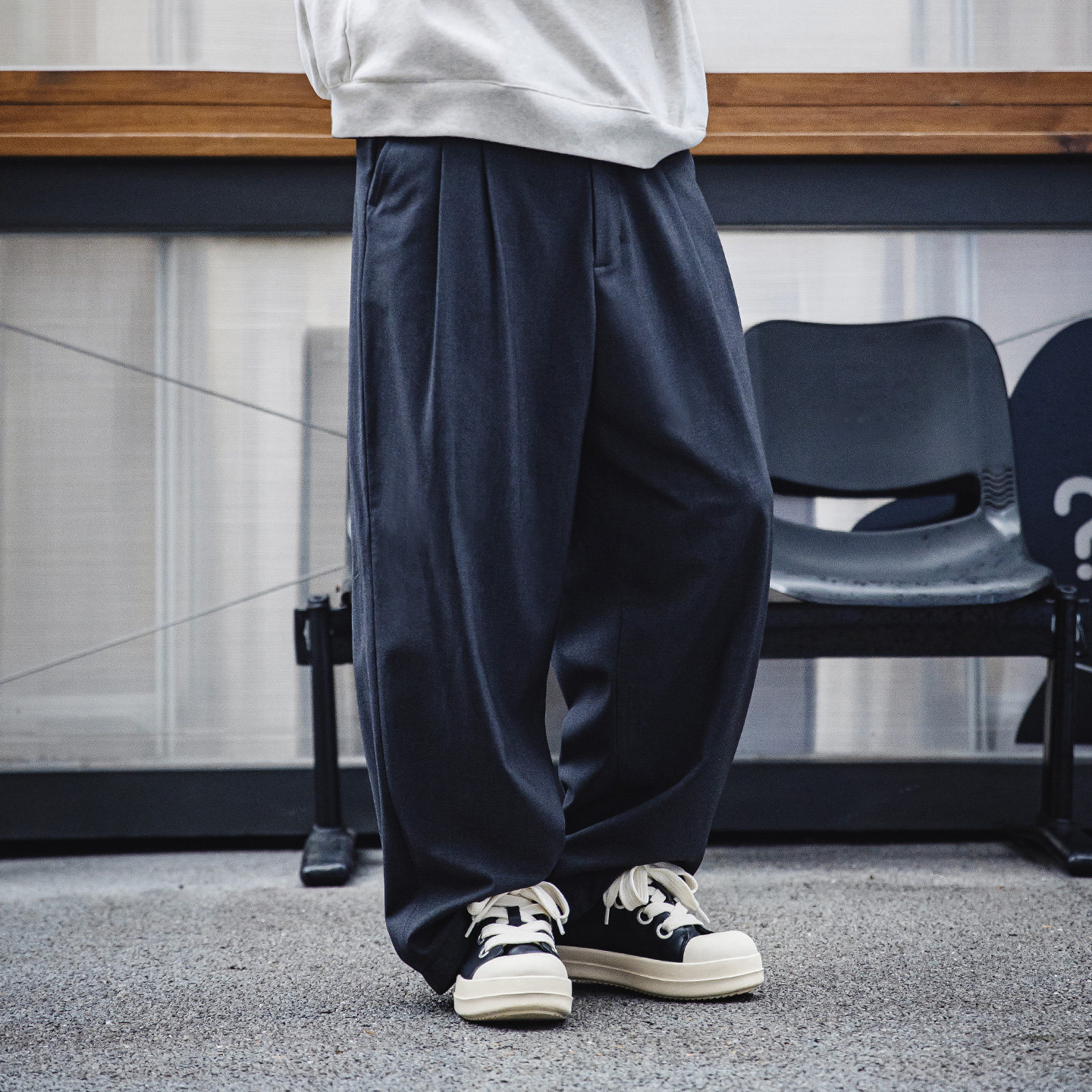 Mr.A小胖丁板鞋男鞋2026新款复古解构大头鞋高街暗黑厚底面包鞋春MRA 黑色 39