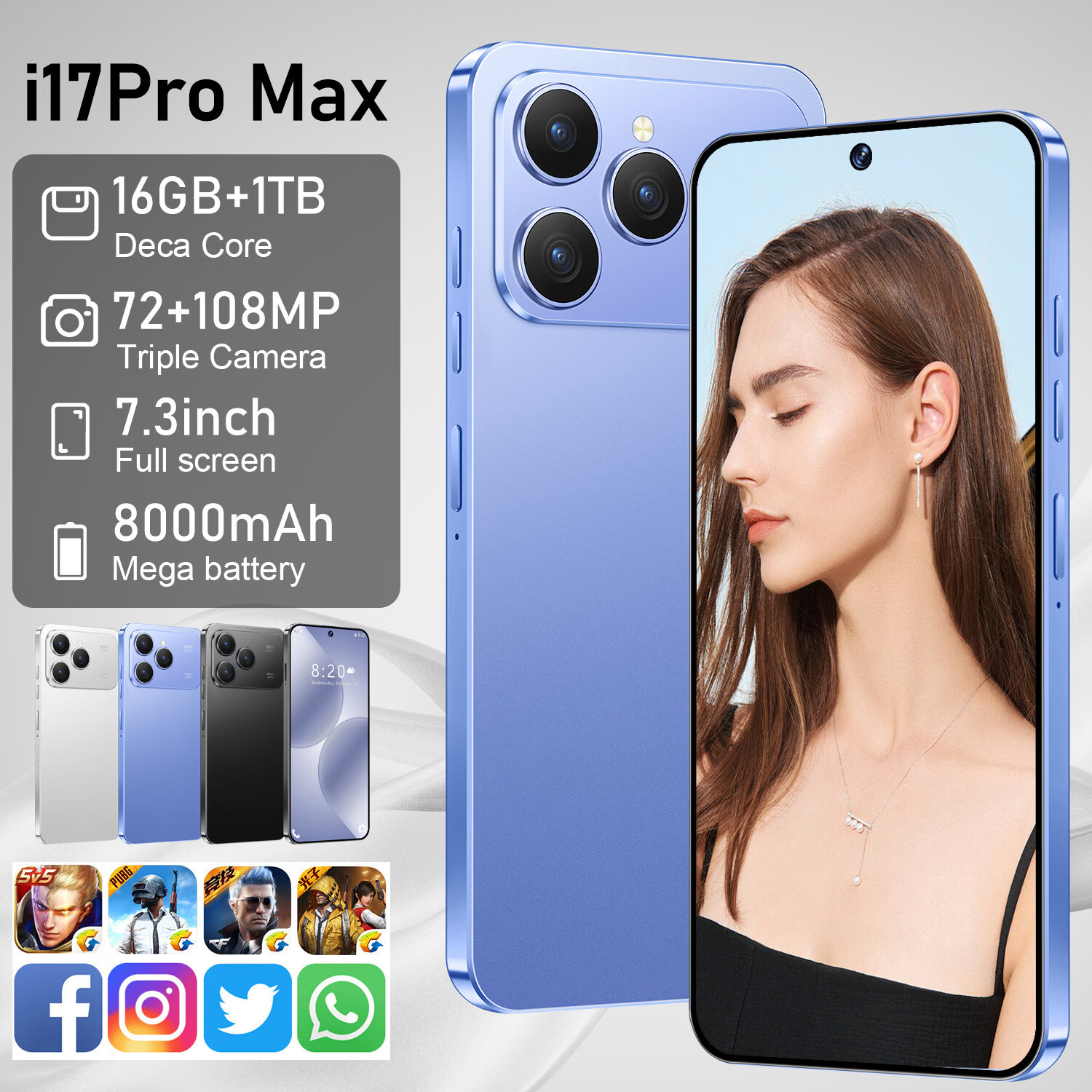 HW榮耀紟选I17ProMax手机5G全网通旗舰2026智能新款正品1TB拍照智能手机快充游戏拍照学生备电竞性能 银白色 12+128G 官方标配