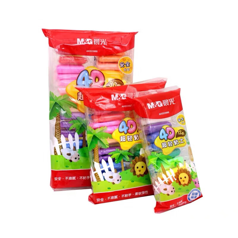 晨光（M&amp;G） 4D超轻粘土36色橡皮泥可塑彩泥黏土儿童无味手工泥太空泥 4D超轻粘土36色袋装 AKE03988 一袋装