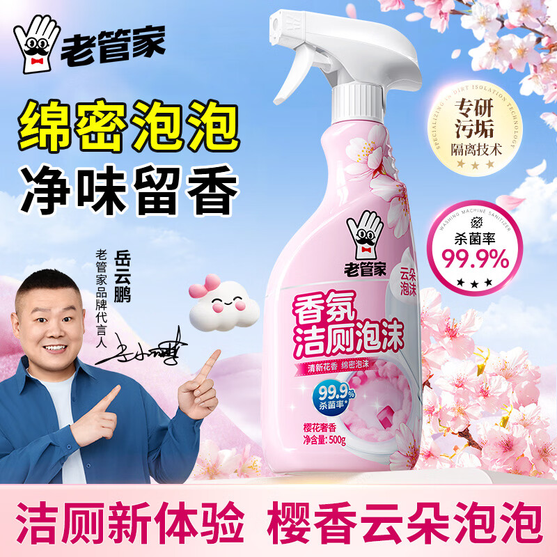 老管家洁厕灵厕所马桶清洁剂强力除垢除臭清香型除臭去异味污留香洁厕剂 500g 1瓶