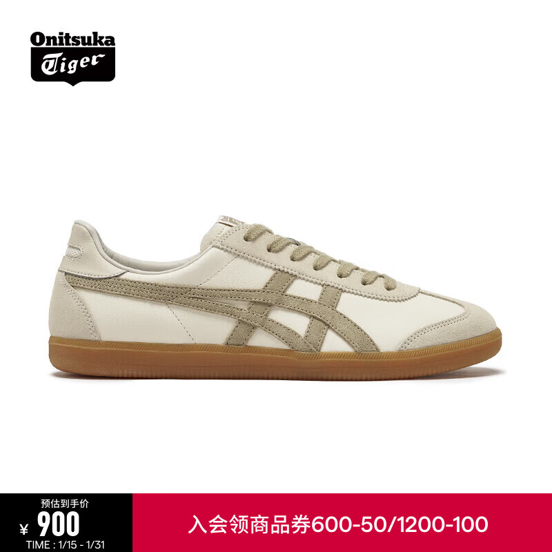 Onitsuka Tiger鬼塚虎復(fù)古德訓(xùn)鞋女 運(yùn)動(dòng)休閑鞋時(shí)尚男女鞋 TOKUTEN 1183C086-100 米色/沙色 42.5