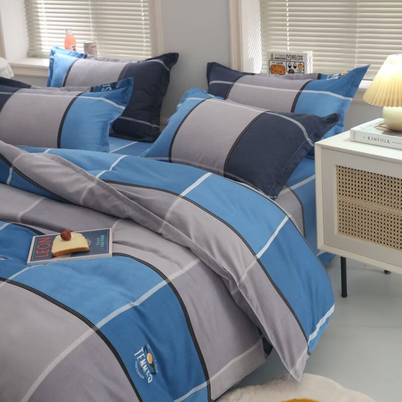 麦琪娜 斜纹磨毛四件套床上用品四件套双人床四件套简约床单被套四件套 40支 爱沙尼亚 1.5/1.8米 床单款 被套200*230cm 四件套