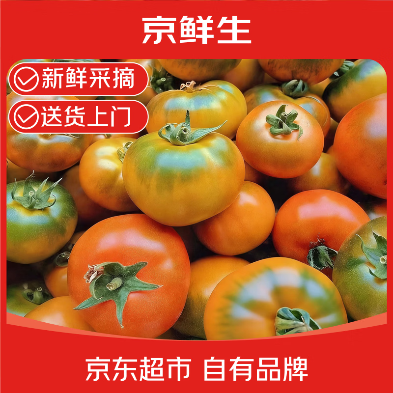 京鲜生 山东草莓西红柿 净重5斤单果50g+生吃铁皮柿子绿腚番茄源头直发